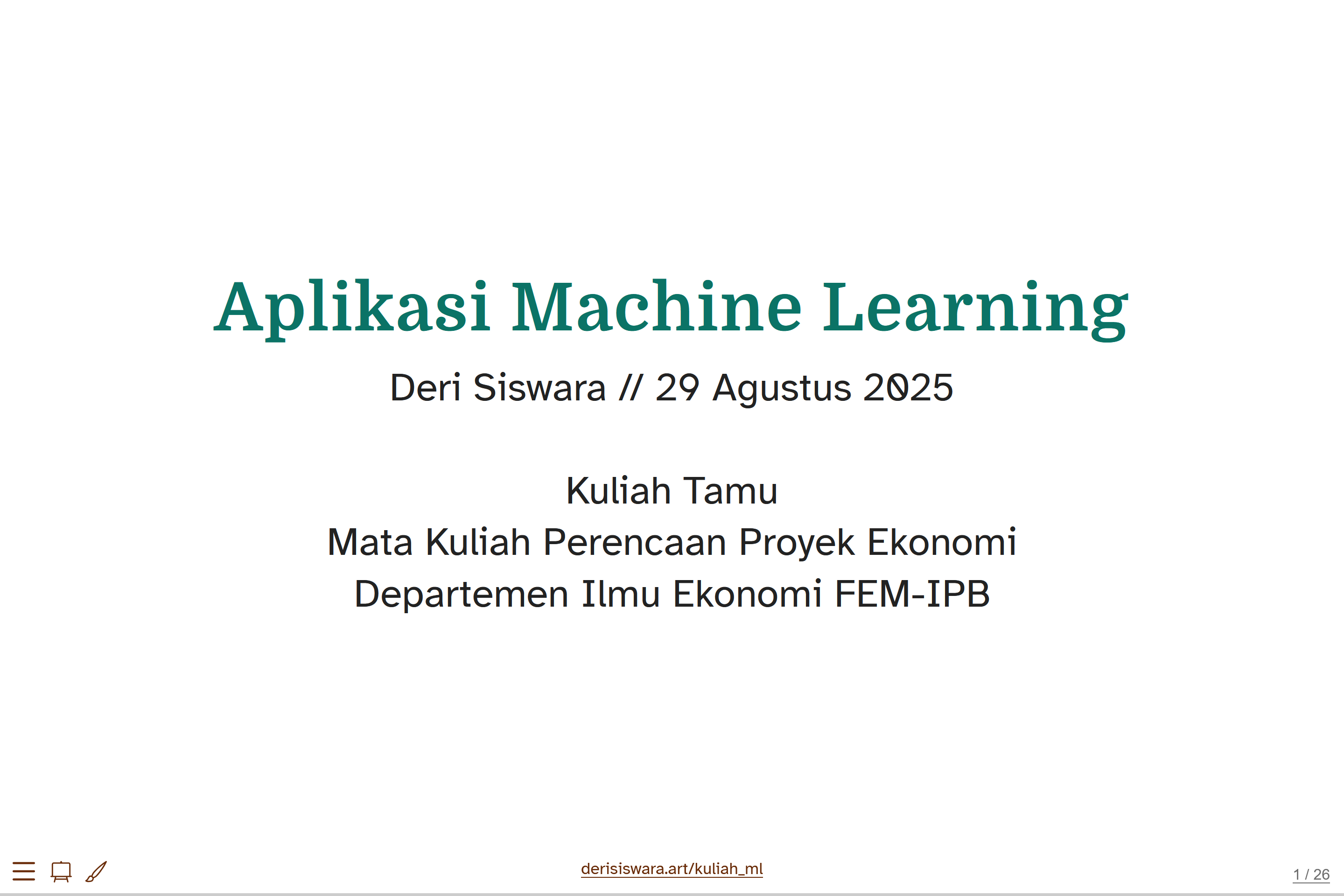 Machine Learning for Economics Students Machine Learning for Economics Students
