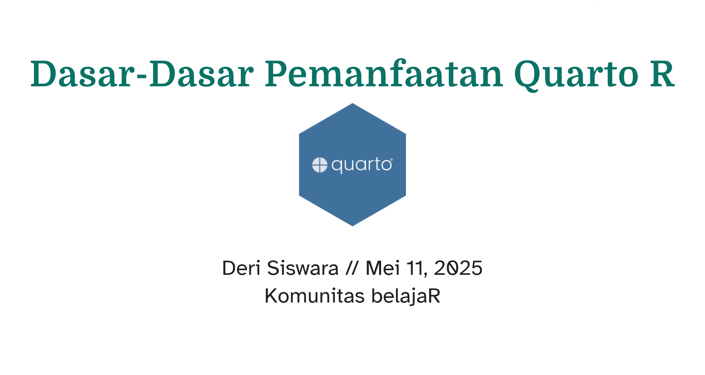 Introduction to Quarto Introduction to Quarto